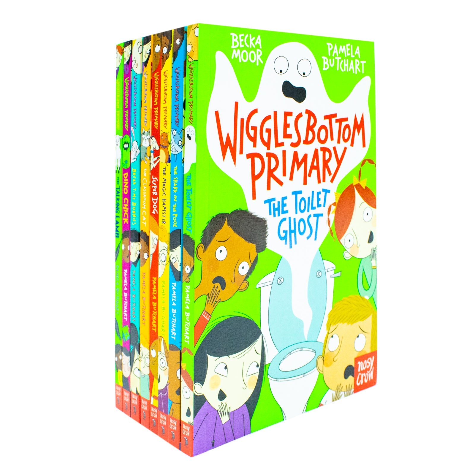 Wigglesbottom Primary 8-Book Collection by Pamela Butchart – Hilarious & Adventurous Children's Stories | Toilet Ghost, Shark in the Pool & More