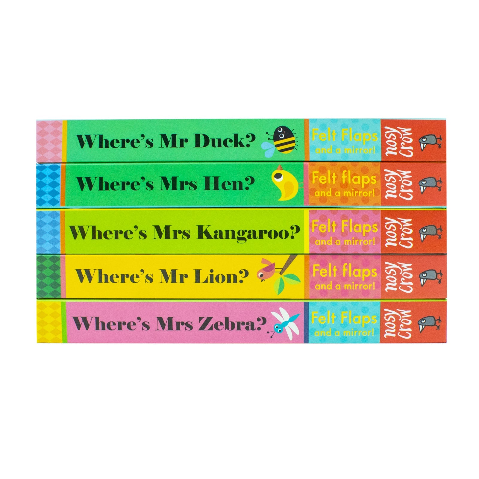 Felt Flaps and a Mirror Where's Series 5-Book Collection by Ingela P Arrhenius| Interactive Board Books for Kids| Fun Animal Stories & Preschool Books