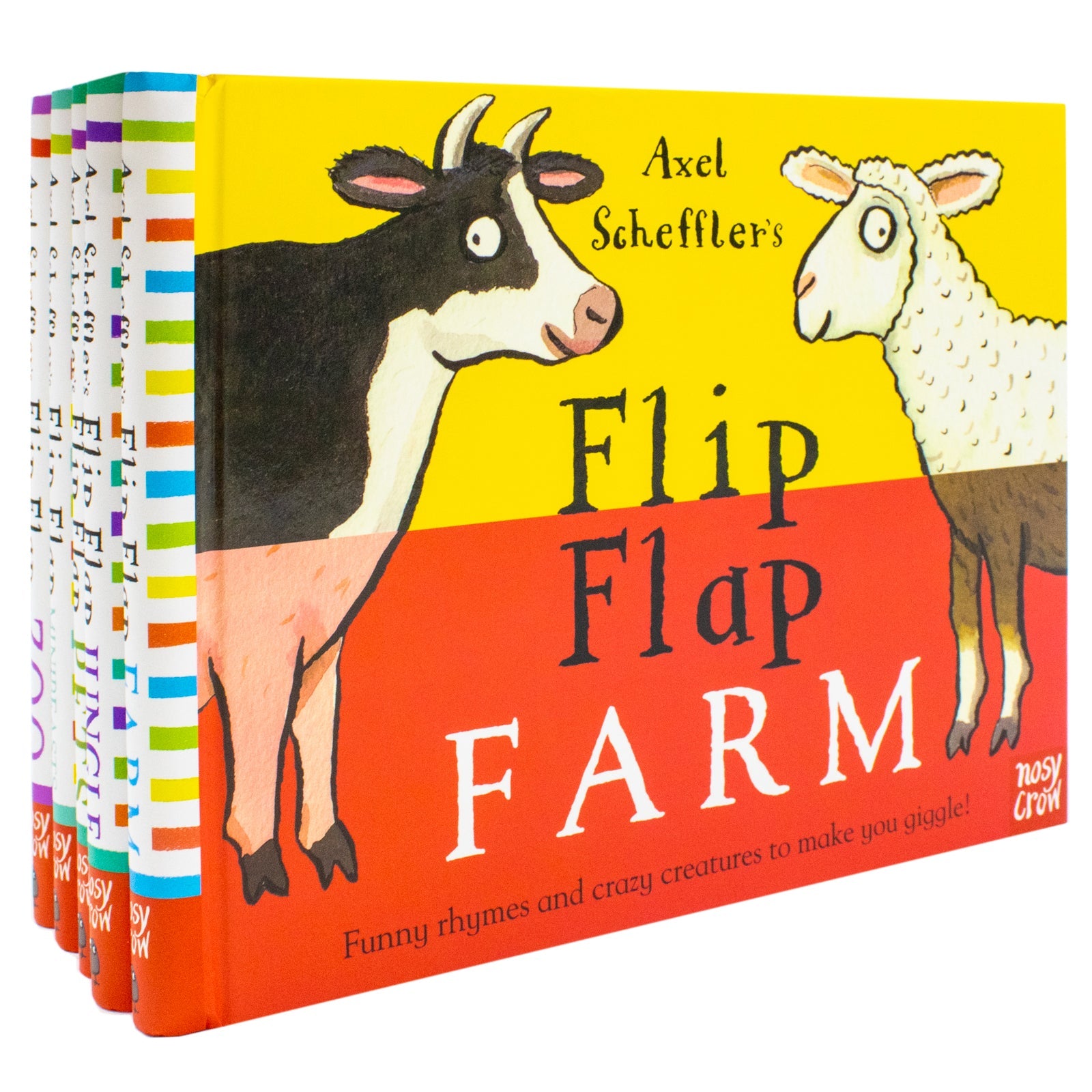 Axel Schefflers Flip Flap Series 5 Books Collection (1-5) (Farm, Jungle, Pets, Zoo, Minibeasts) | Hardback