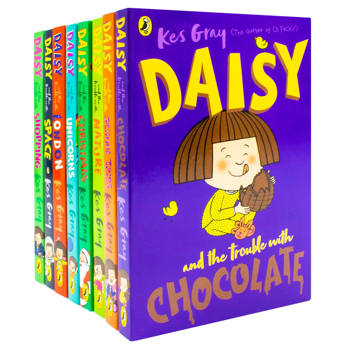 Daisy And Trouble 8 Books Collection Set by Kes Gray (Chocolate,School Trips,Nature,Christmas,Unicorns,London,Space,Shopping)