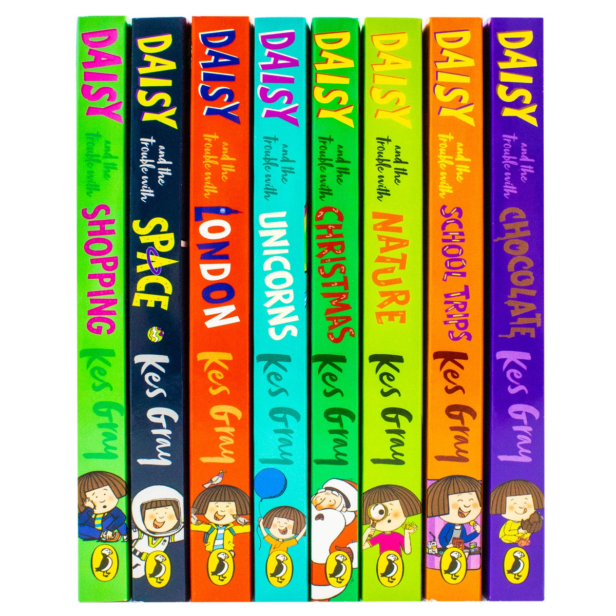 Daisy And Trouble 8 Books Collection Set by Kes Gray (Chocolate,School Trips,Nature,Christmas,Unicorns,London,Space,Shopping)