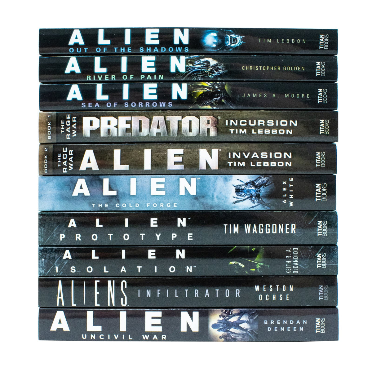 Alien Series 10 Books Collection Set by Tim Lebbon (River of Pain, Sea of Sorrows, Isolation, Infiltrator, Prototype, Cult, Uncivil War, Enemy of My Enemy, The Cold Forge, Bug Hunt)