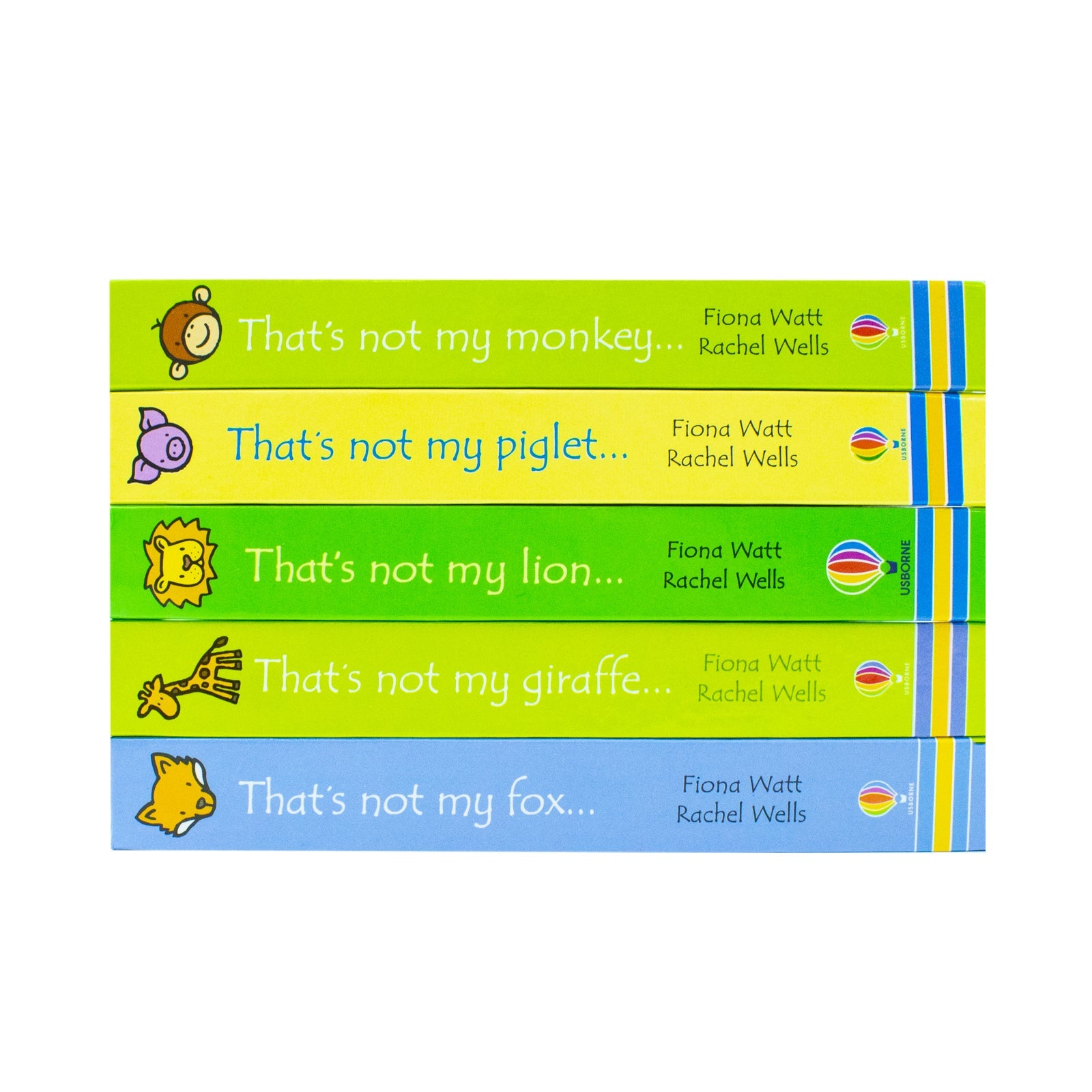 Usborne touchy-feely Books That's Not my Collection 3, 5 Books Box Set By Fiona Watt (Fox, Giraffe, Lion, Piglet, Monkey)