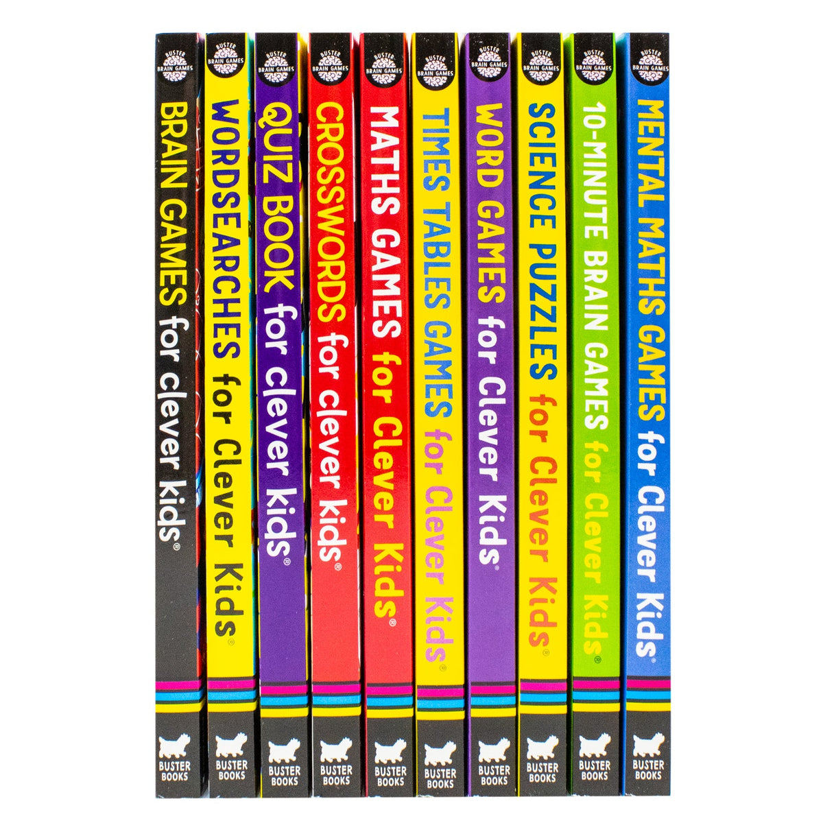 Brain Games 10 Books Collection Set For Clever Kids (Mental Maths Games, 10-Minute Brain Games, Science Puzzles, Word Games, Times Tables Games, Maths Games, Crosswords, Quiz Book, Wordsearches, Brain Games)