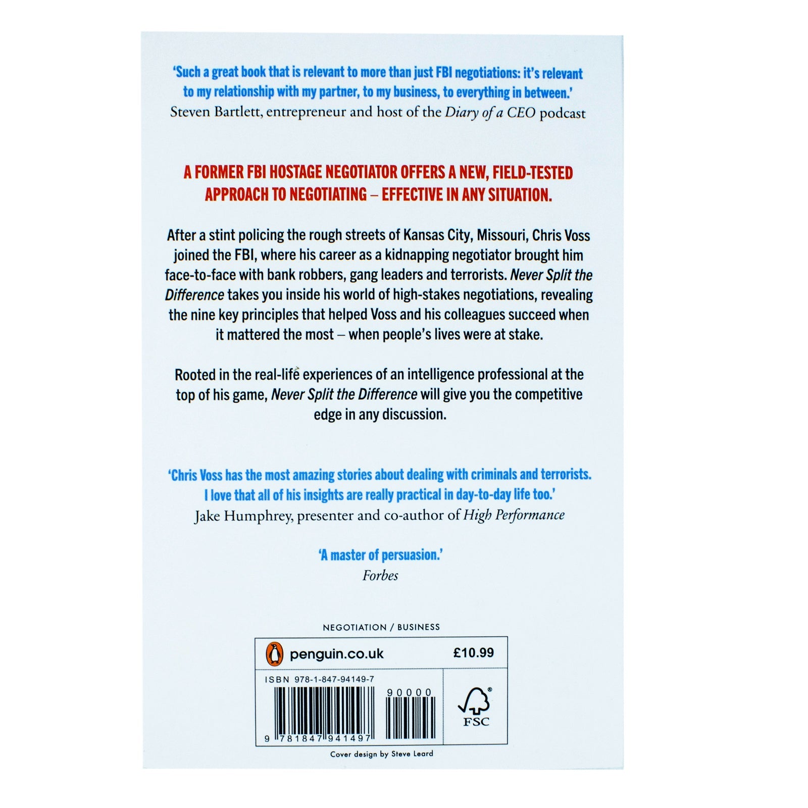 Never Split the Difference Book: Negotiating as if Your Life Depended on It By Chris Voss