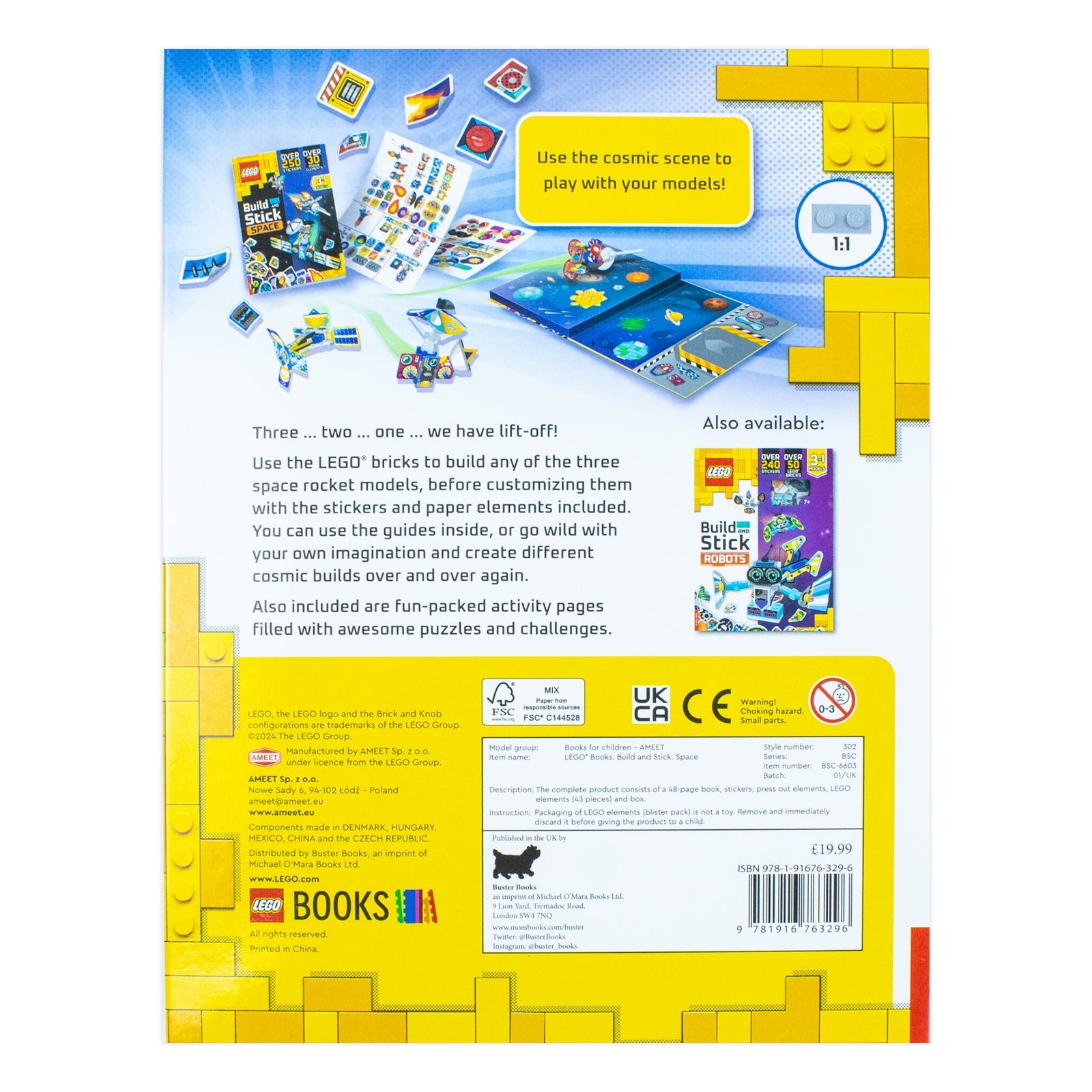 LEGO Books: Build and Stick: Space (includes LEGO bricks, book and over 250 stickers) (LEGO Build and Stick Activity Box)