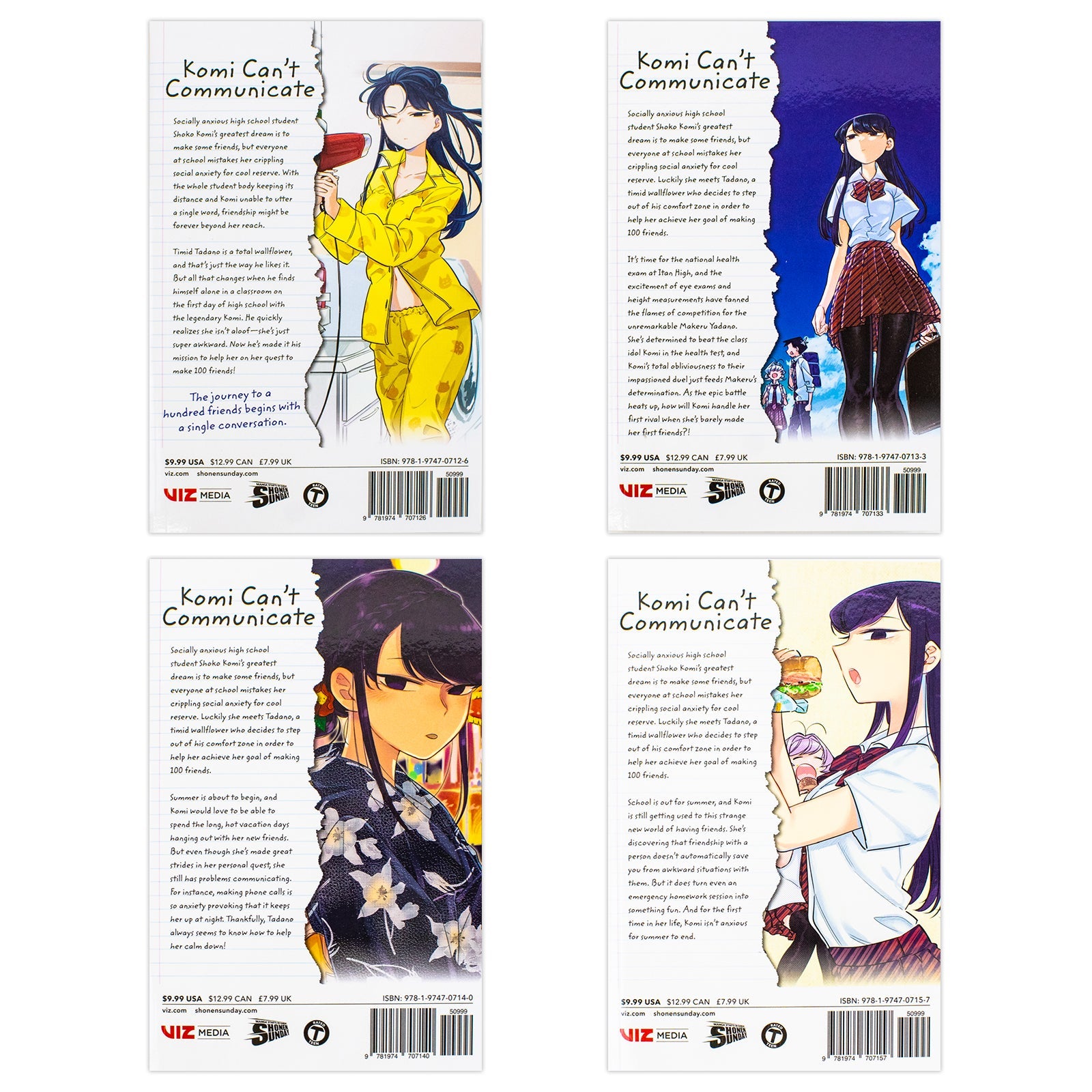 Komi Can't Communicate Box Set Volumes 1-4 by Tomohito Oda (Includes double-sided poster) | Paperback