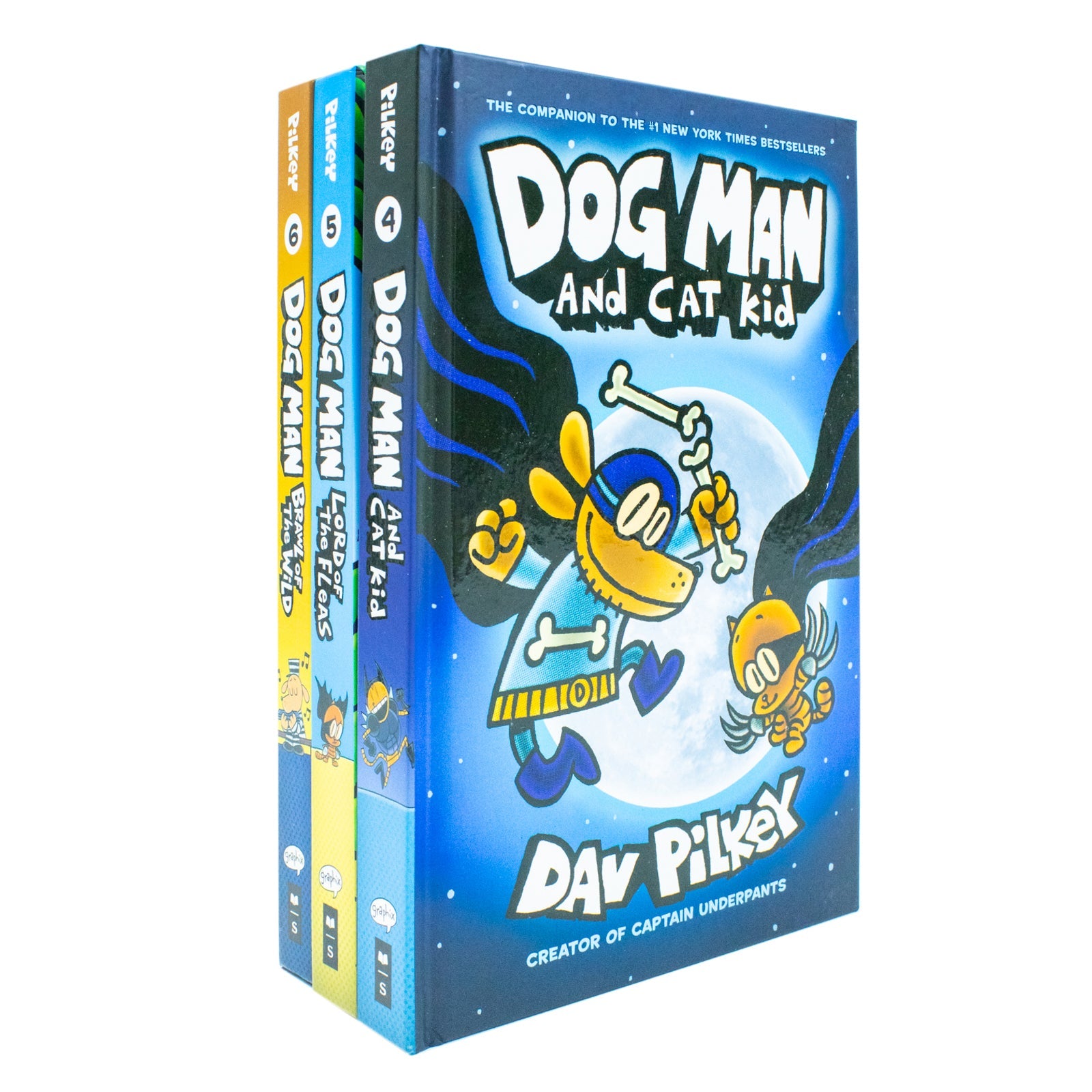 Dog Man and Cat Kid Collection: 3-Book Hardback Box Set (Books 4-6) by Dav Pilkey – Essential Adventure Reads for Children Age 7 and Up