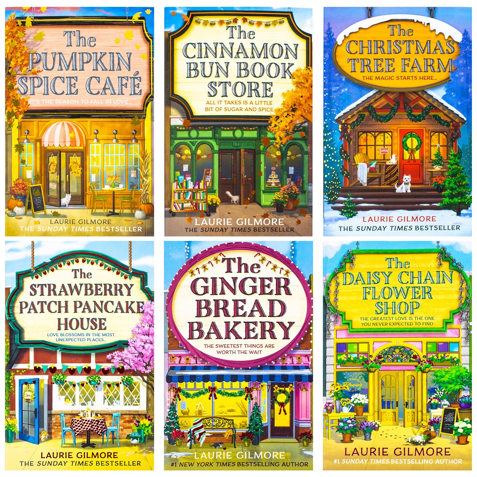 Dream Harbor Series 1-6 Books Collection Set By Laurie Gilmore (The Pumpkin Spice Café, The Cinnamon Bun Book Store, The Christmas Tree Farm, The Daisy Chain Flower Shop & More)