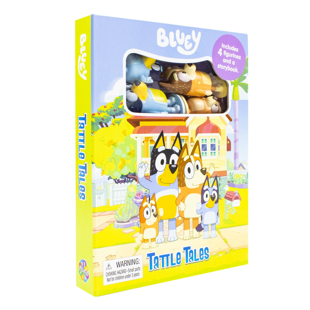 Bluey Tattle Tales Activity Book for Kids- 12-Page Illustrated Storybook with 4 figurines