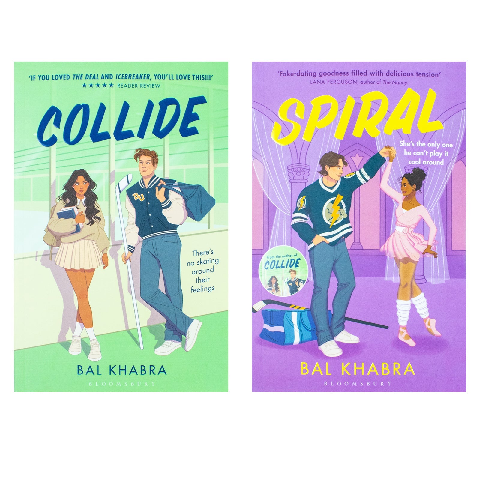 Off the Ice Series 2 Books Collection Set By Bal Khabra (Collide and Spiral)