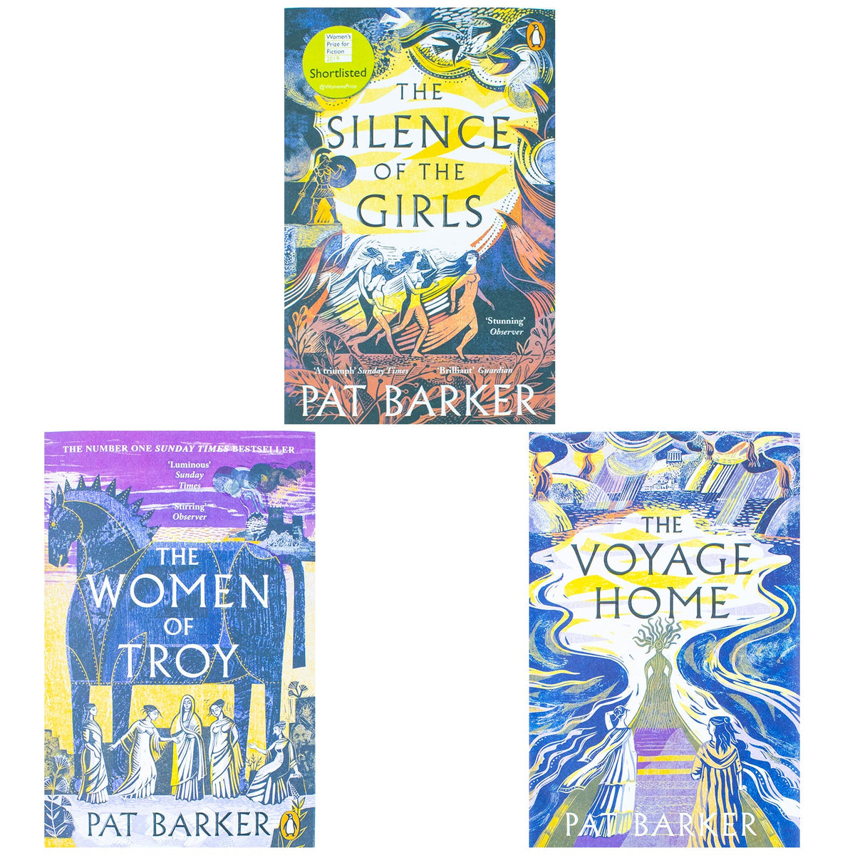 Women of Troy Series By Pat Barker Complete 3 Books Collection Set (The Silence of the Girls, The Women of Troy & The Voyage Home)