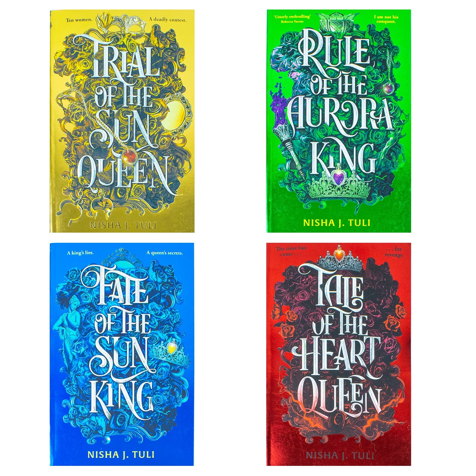 Artefacts of Ouranos Series 4 Books Collection Set By Nisha J. Tuli (Trial of the Sun Queen, Rule of the Aurora King, Fate of the Sun King and Tale of the Heart Queen)
