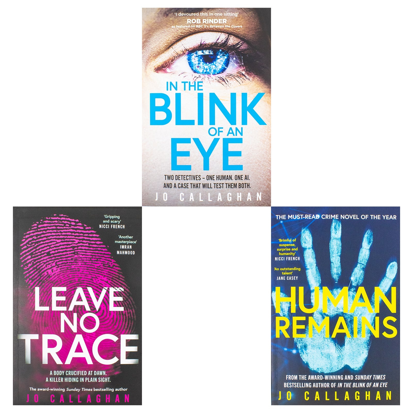 Kat and Lock Series By Jo Callaghan 3 Books Collection Set (In The Blink of An Eye, Leave No Trace and Human Remains) | Paperback