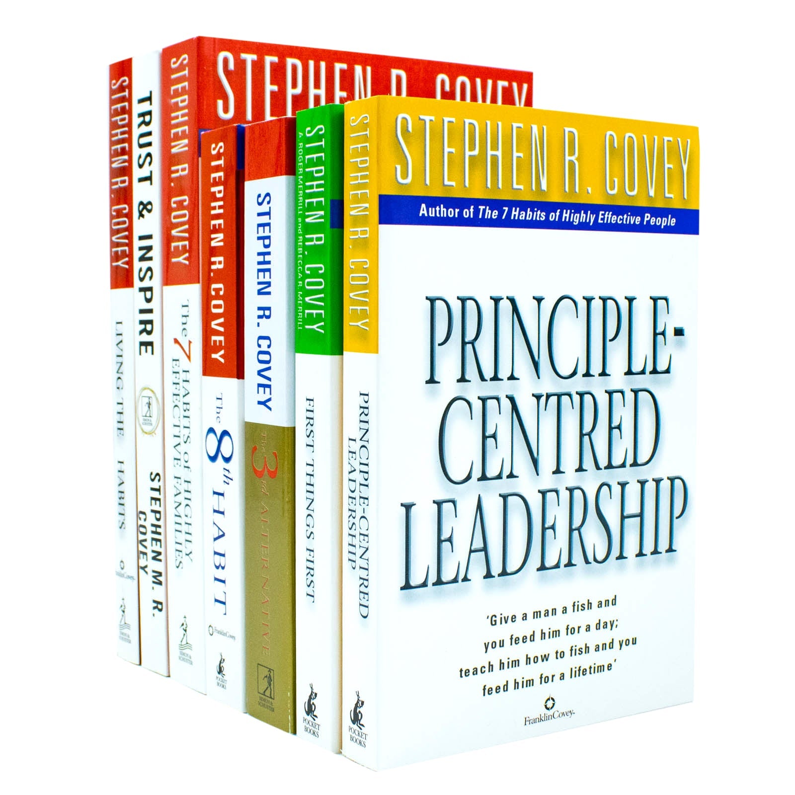 Stephen R. Covey 7 Books Collection Set (The Third Alternative, Trust & Inspire, Living the 7 habbits & Many More!)