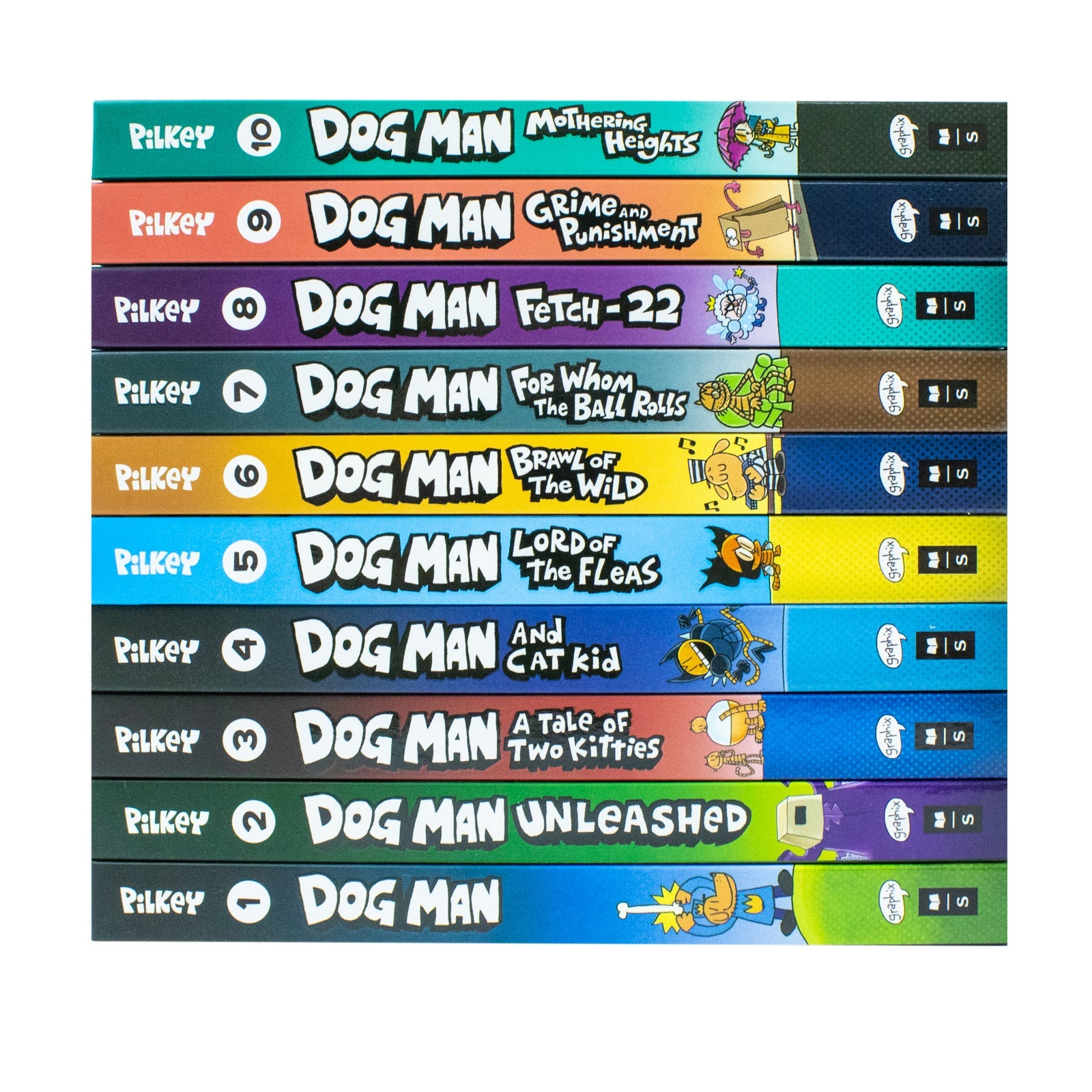 Adventures of Dog Man 10 Book Set Collection by Dav Pilkey Hardback