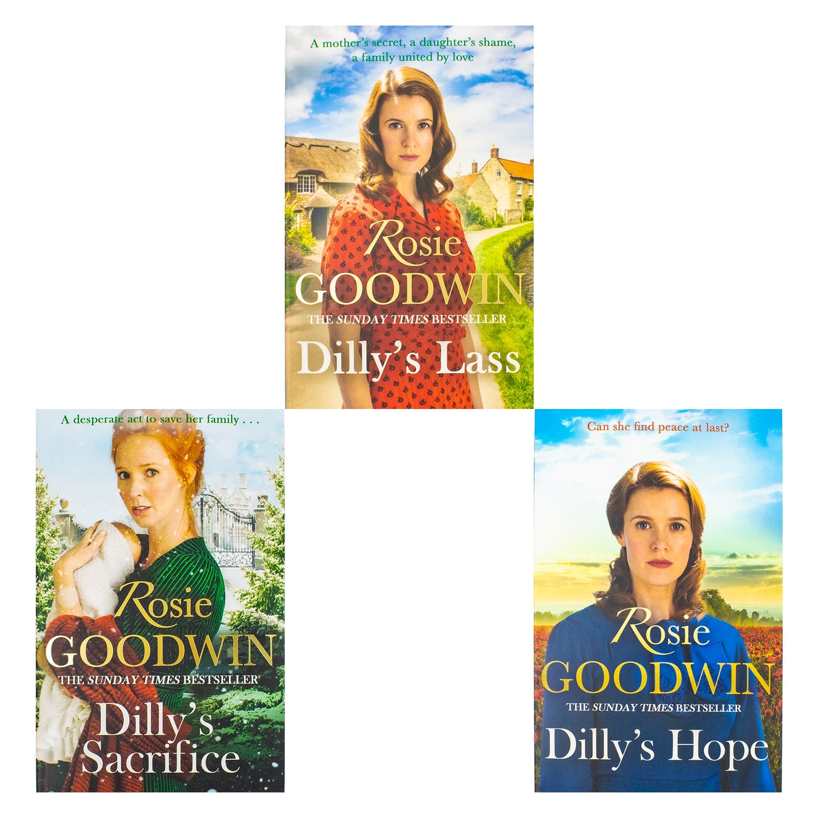 Rosie Goodwin Dilly's Story Series 3 Books Collection Set (Dilly's Sacrifice, Dilly's Lass, Dilly's Hope)
