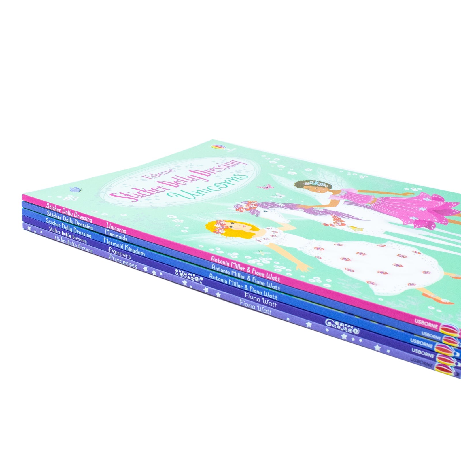 Usborne Sticker Dolly Dressing 5-Book Set Collection by Antonia Miller & Fiona Watt|Fun, Educational & Interactive Sticker Books for Kids & Creativity