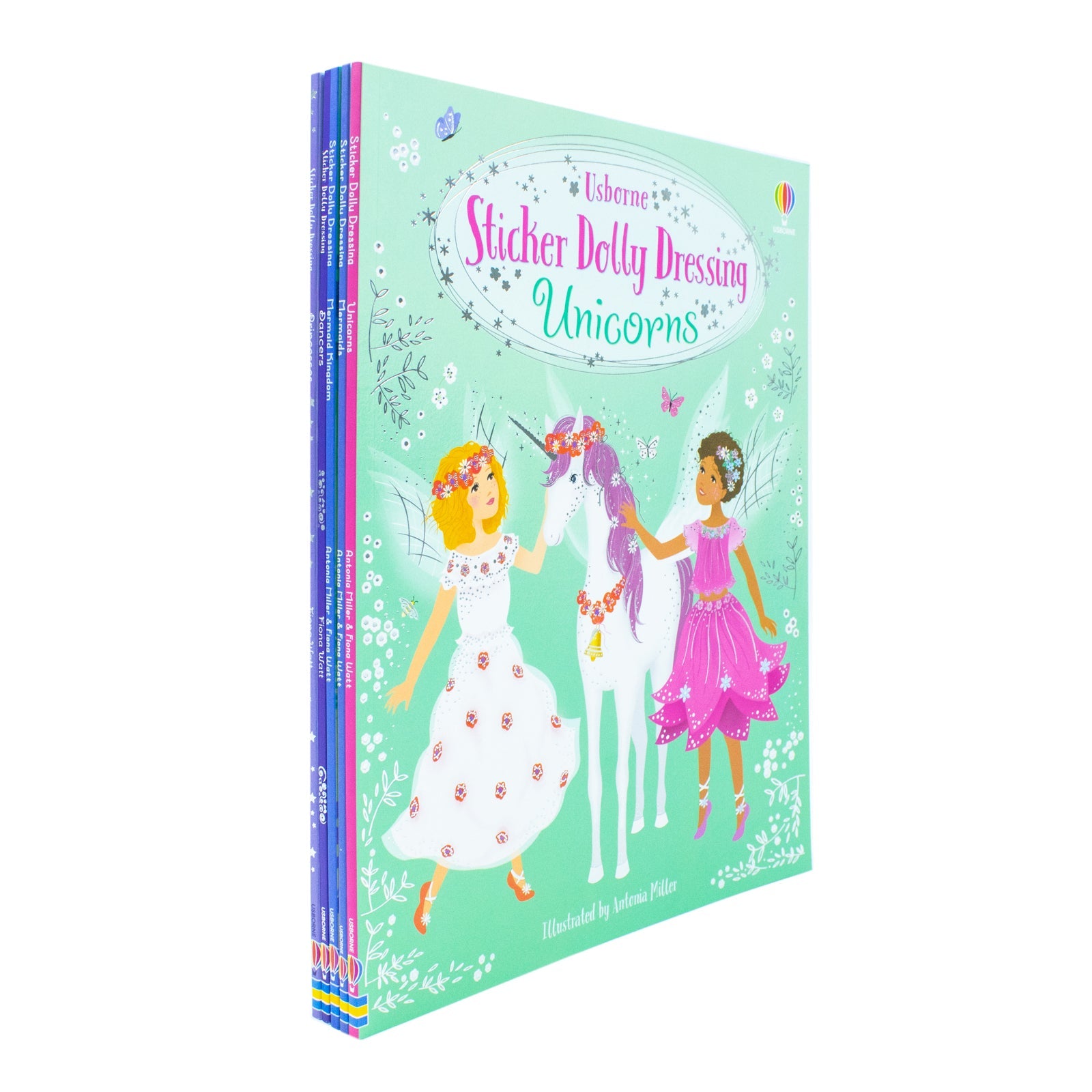 Usborne Sticker Dolly Dressing 5-Book Set Collection by Antonia Miller & Fiona Watt|Fun, Educational & Interactive Sticker Books for Kids & Creativity