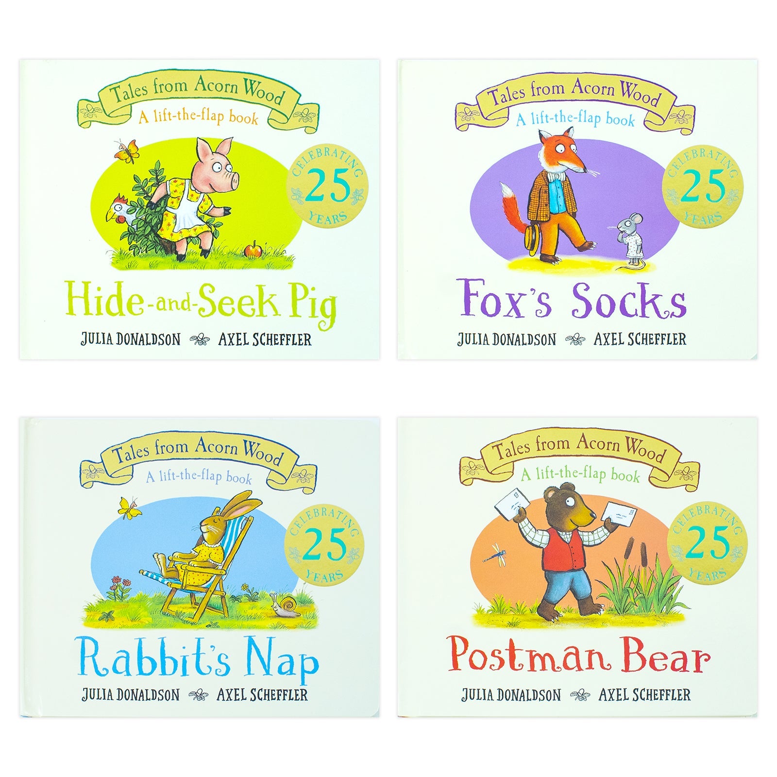Julia Donaldson Tales From Acorn Wood Series Collection 4 Books Set - (Fox's Socks, Hide-And-Seek Pig, Rabbit's Nap, Postman Bear)