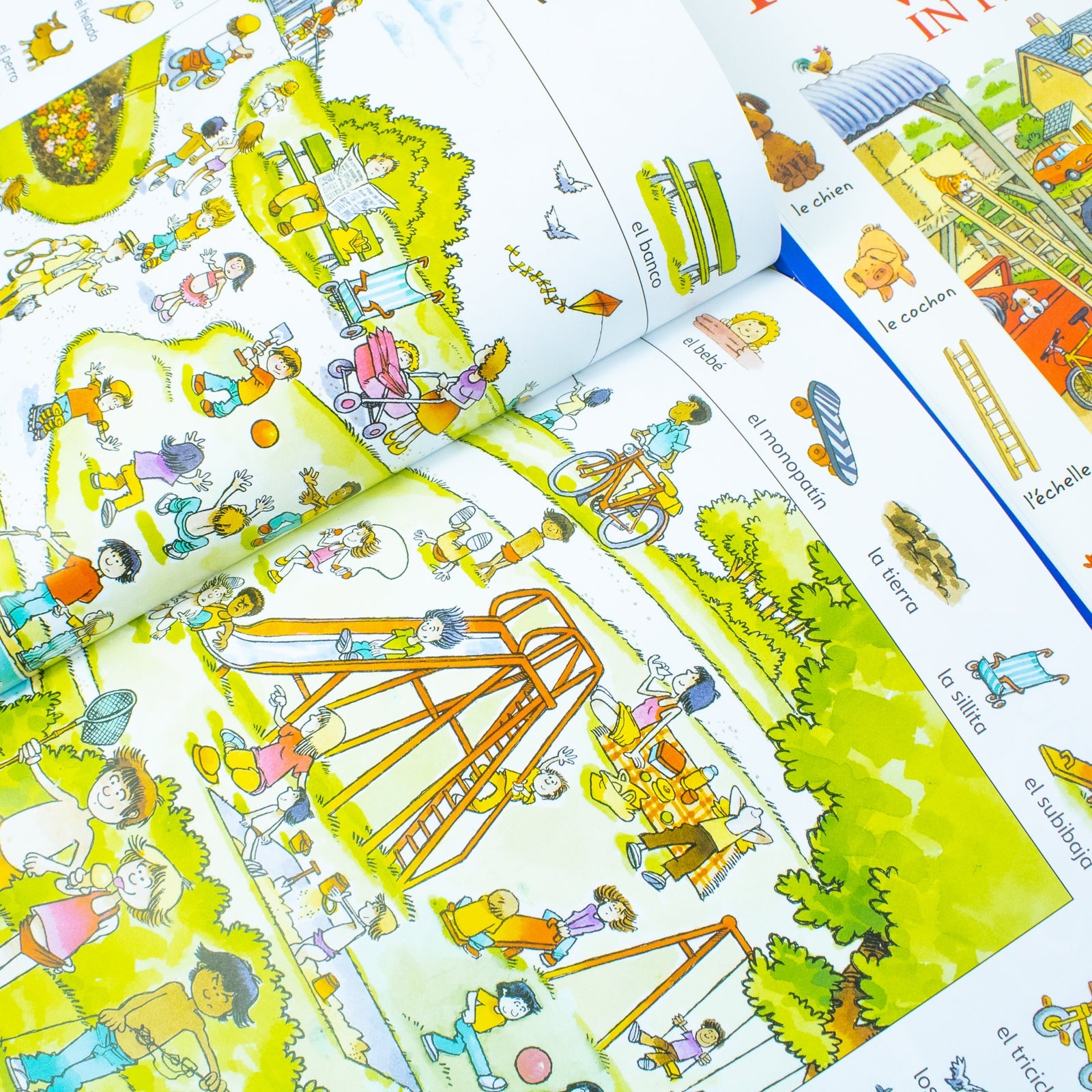 Usborne First Thousand Words Collection 3 Books Set By Heather Amery (First Thousand Words in French, First Thousand Words in Spanish, First Thousand Words in English)