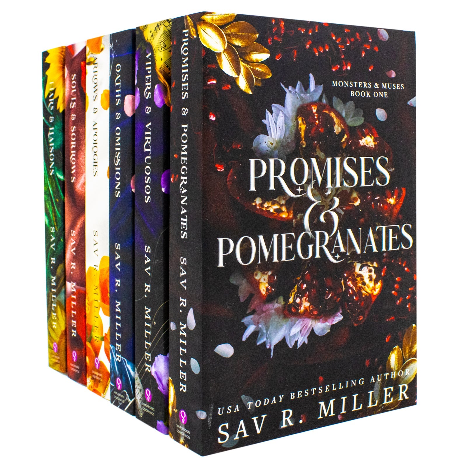 Monsters and Muses Series 6 Books Collection Set By Sav R. Miller (Promises and Pomegranates, Vipers and Virtuosos, Oaths and Omissions, Arrows and Apologies, Souls and Sorrows and Liars and Liaisons)