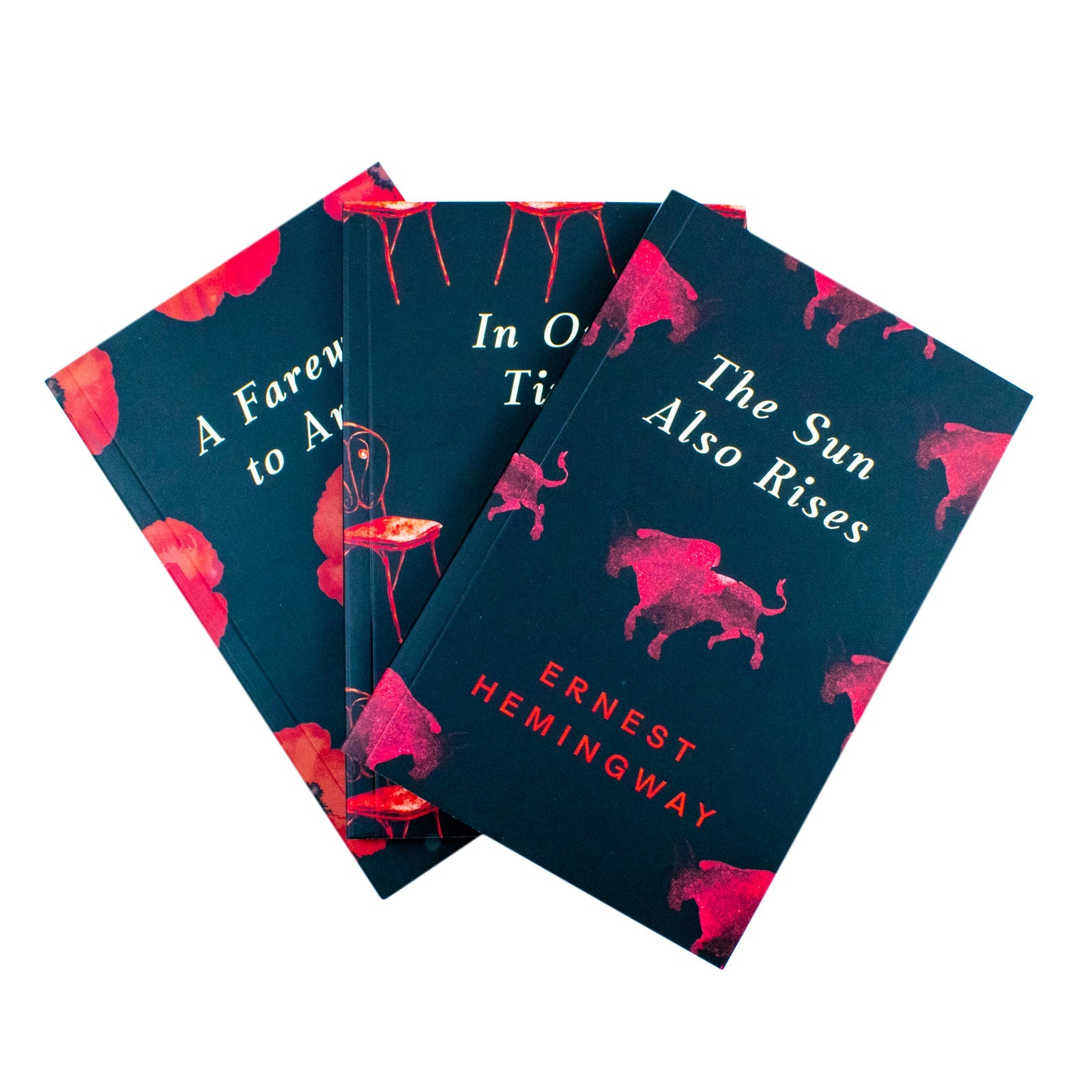 The Selected Work Of Ernest Hemingway 3 Book Collection Set (In Oue Time, The Sun Also Rises, A Farewell To Arms )