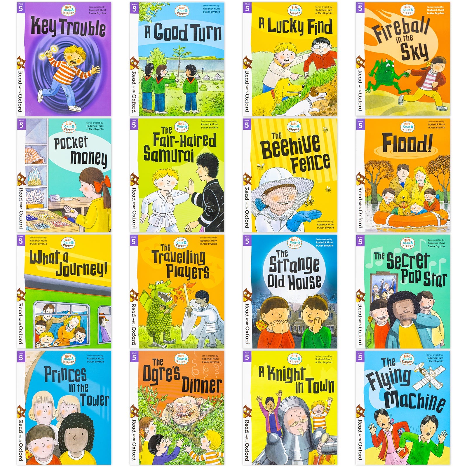 Biff, Chip & Kipper Stage 4-5 Read with Oxford |32-Book Phonics Collection Set | Early Learning, Children's Educational Storybooks, Learn to Read (5+)