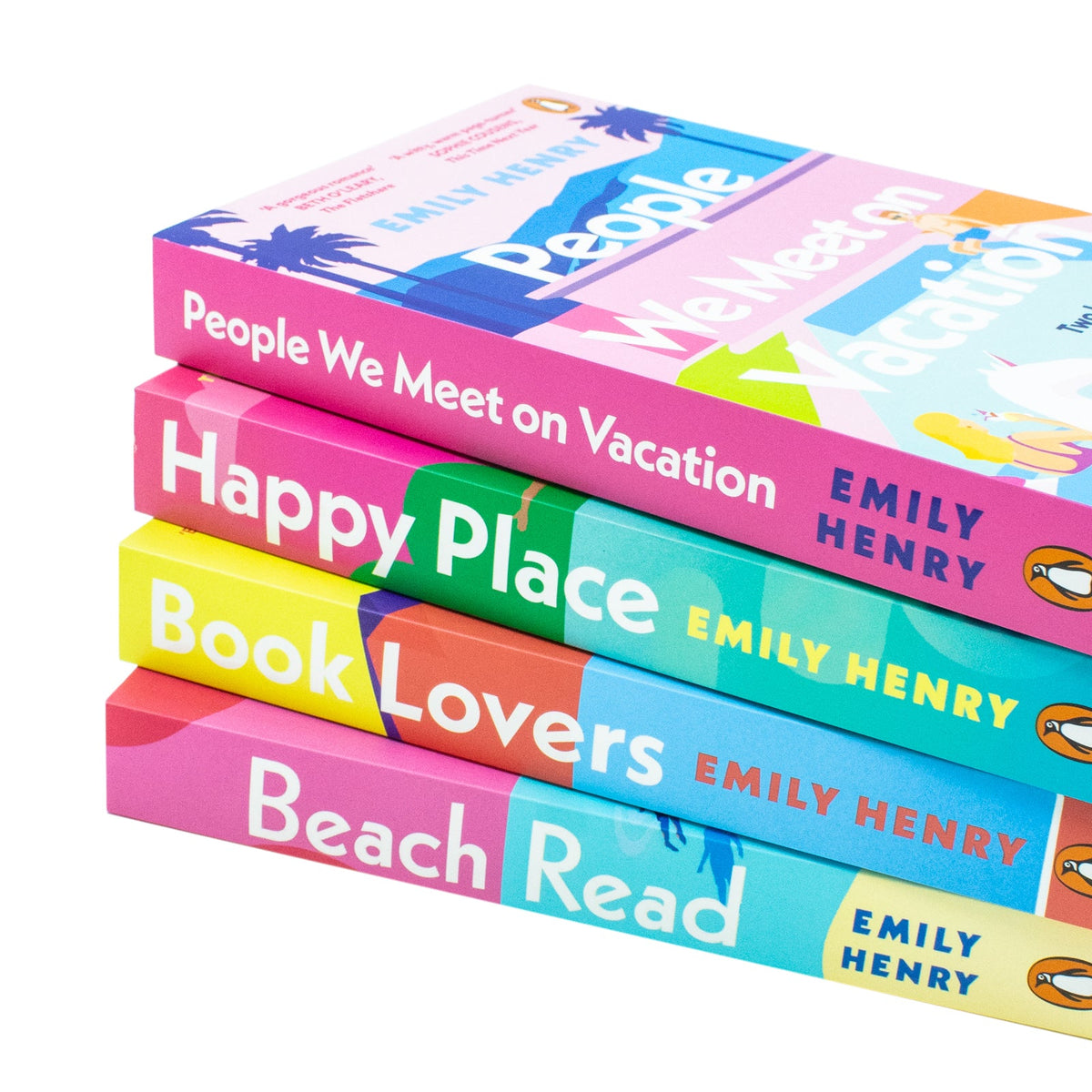 Emily Henry 4 Book collection (People We Meet On Vacation,Happy Place,Book Lovers,Beach Read)