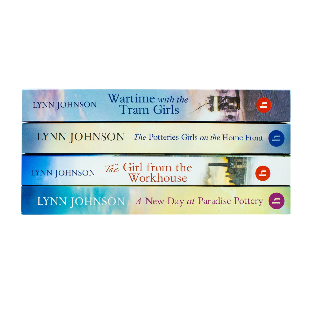 The Potteries Girls Collection 4 Books Set By Lynn Johnson (The Girl from the Workhouse, Wartime with the Tram Girls, The Potteries Girls on the Home Front & A New Day at Paradise Pottery)