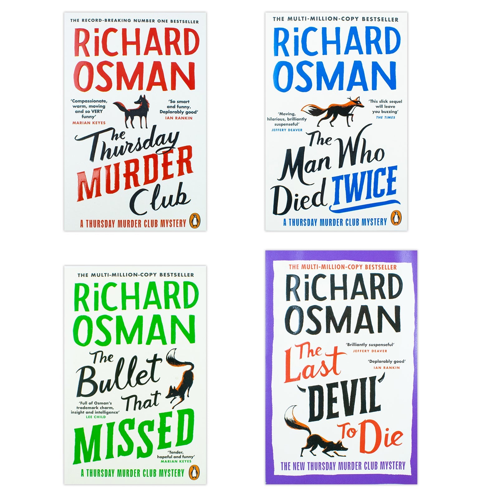 Richard Osman 4 Book Set – The Thursday Murder Club, The Man Who Died Twice & More | Mystery, Crime Thrillers, UK Author, Collection