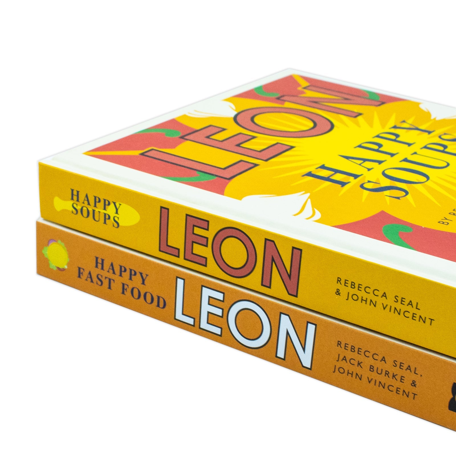 Happy Leons Collection 2 Books Set By Rebecca Seal, John Vincent, Jack Burke (Leon Happy Fast Food & Leon Happy Soups)