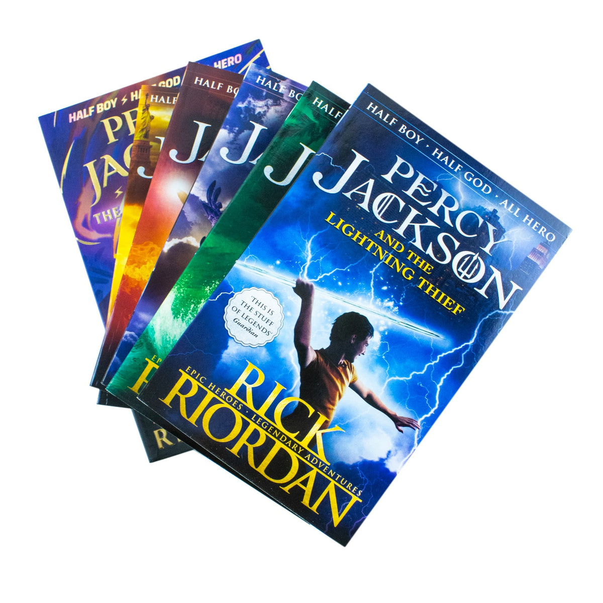 Percy Jackson and the Olympians Collection 6 Books Set By Rick Riordan (The Lightning Thief, Sea of Monsters,Titan's Curse,Battle of the Labyrinth,Last Olympian, The Chalice of the Gods)