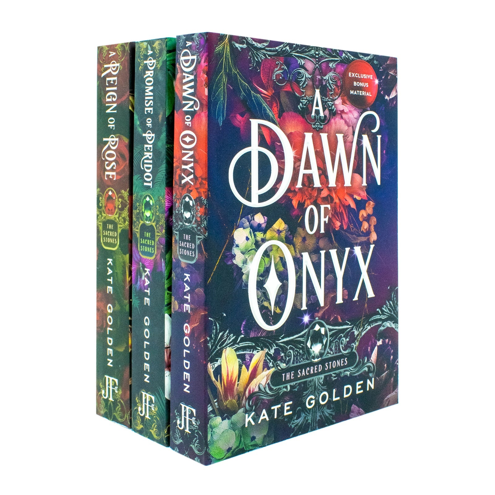 Sacred Stones Series 3 Books Collection Set By Kate Golden (A Dawn of Onyx, A Promise of Peridot and A Reign of Rose)