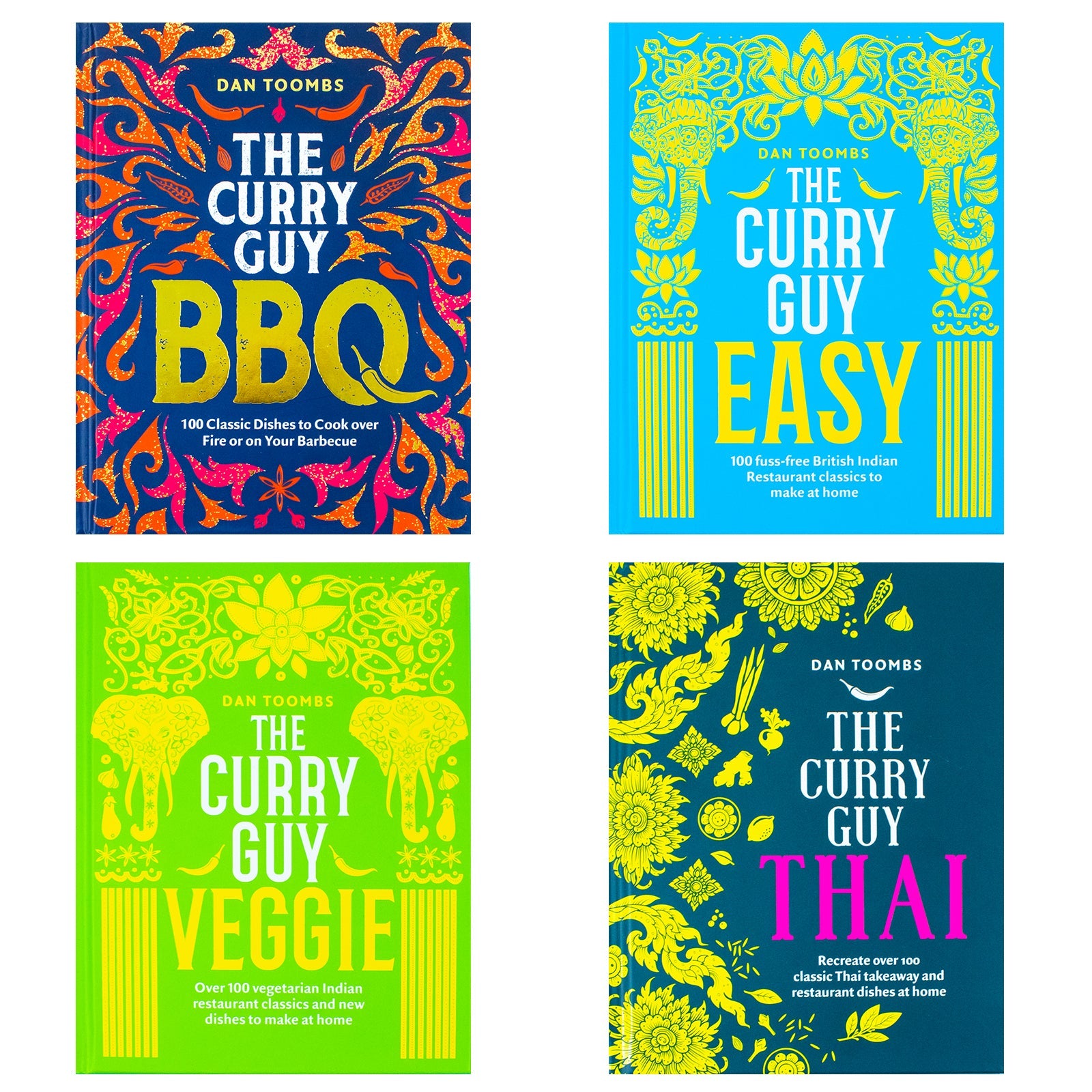 The Curry Guy Collection 4 Books Set By Dan Toombs (Curry Guy Thai, The Curry Guy Easy, Curry Guy BBQ, The Curry Guy Veggie)