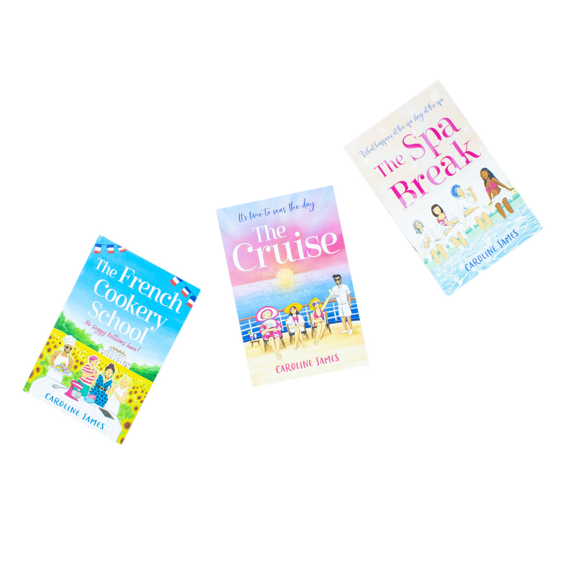 Caroline James Collection – 3 Book Set (The French Cookery School, The Cruise, The Spa Break) | Fiction, Travel, Food, Leisure & Lifestyle Reading