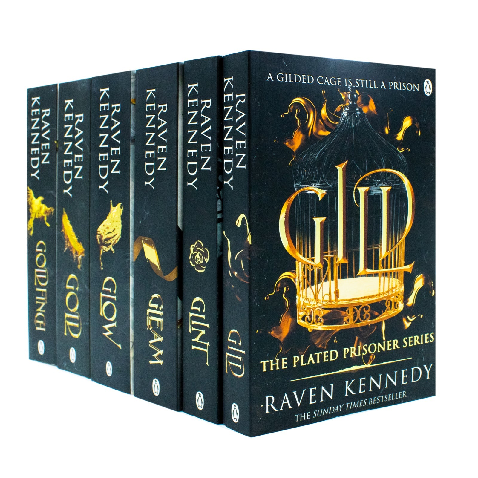 The Plated Prisoner Series By Raven Kennedy 6 Books Collection Set (Gild, Glint, Gleam, Glow, Gold and Goldfinch)