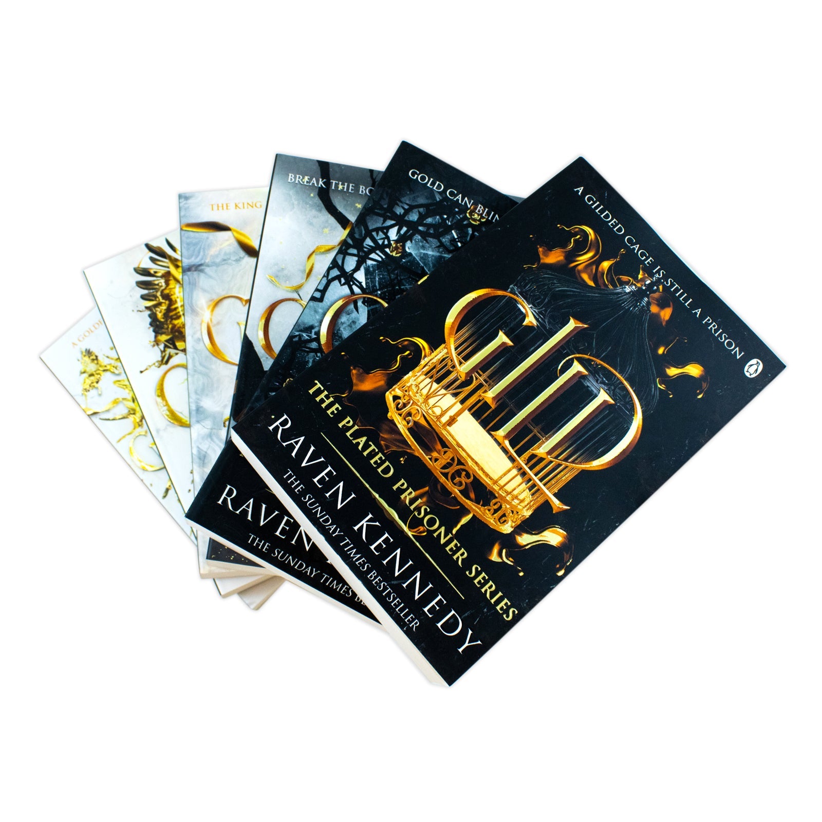The Plated Prisoner Series By Raven Kennedy 6 Books Collection Set (Gild, Glint, Gleam, Glow, Gold and Goldfinch)