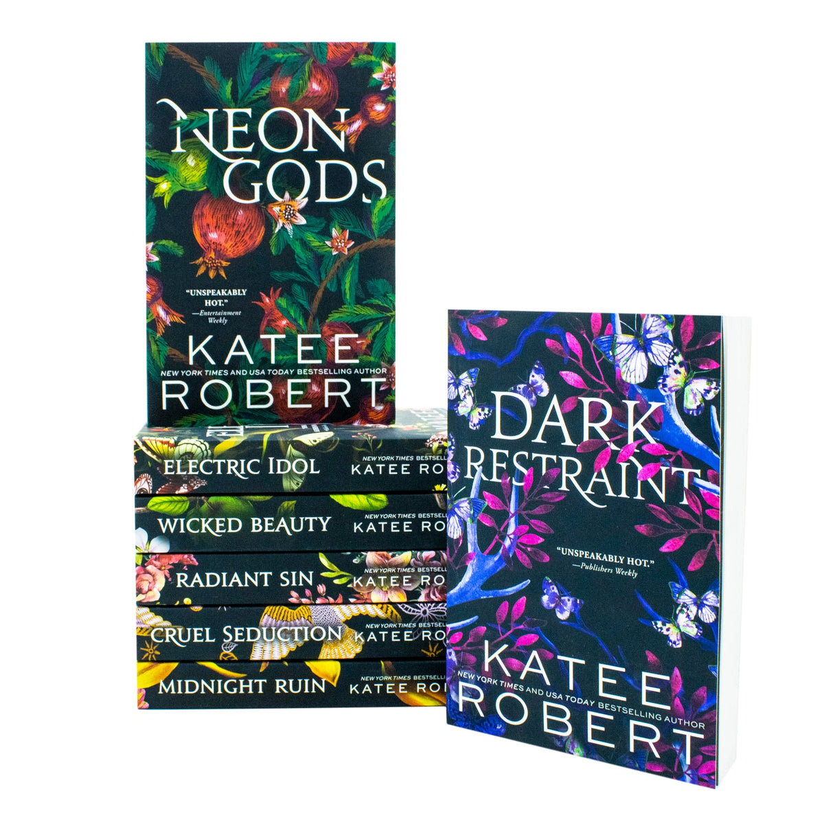 Dark Olympus Series 7 Books Collection Set by Katee Robert, Explore Neon Gods, Electric Idol, Wicked Beauty & More in this Exciting Fantasy Romance Series