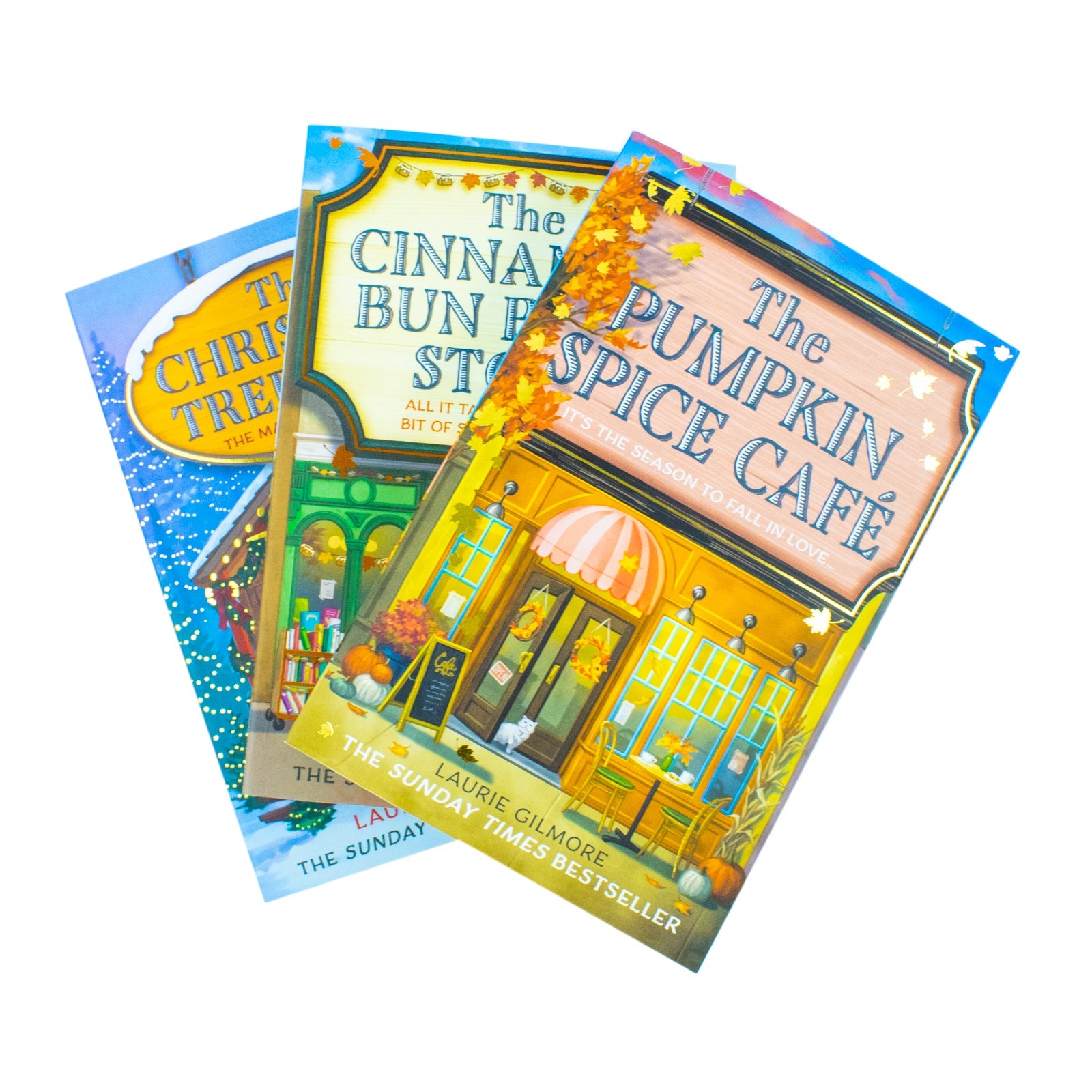 Dream Harbor Series 3 Books Collection Set By Laurie Gilmore (The Christmas Tree Farm, The Cinnamon Bun Book Store and The Pumpkin Spice Café)