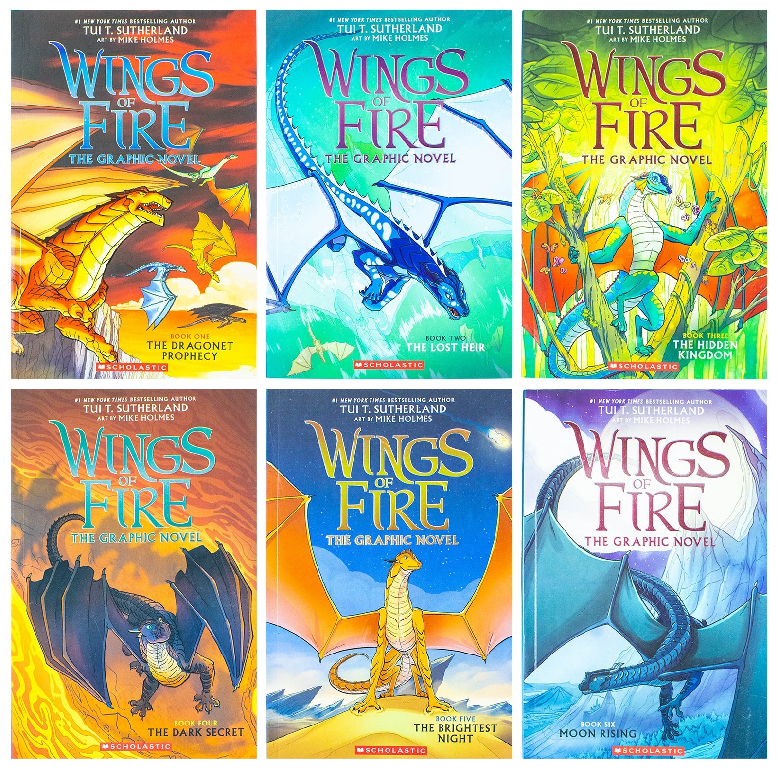Wings of Fire Graphic Novel 1-6 Collection – Fantasy Adventure Book Set by Tui T. Sutherland | Engaging Graphic Novels for Kids, Young Readers
