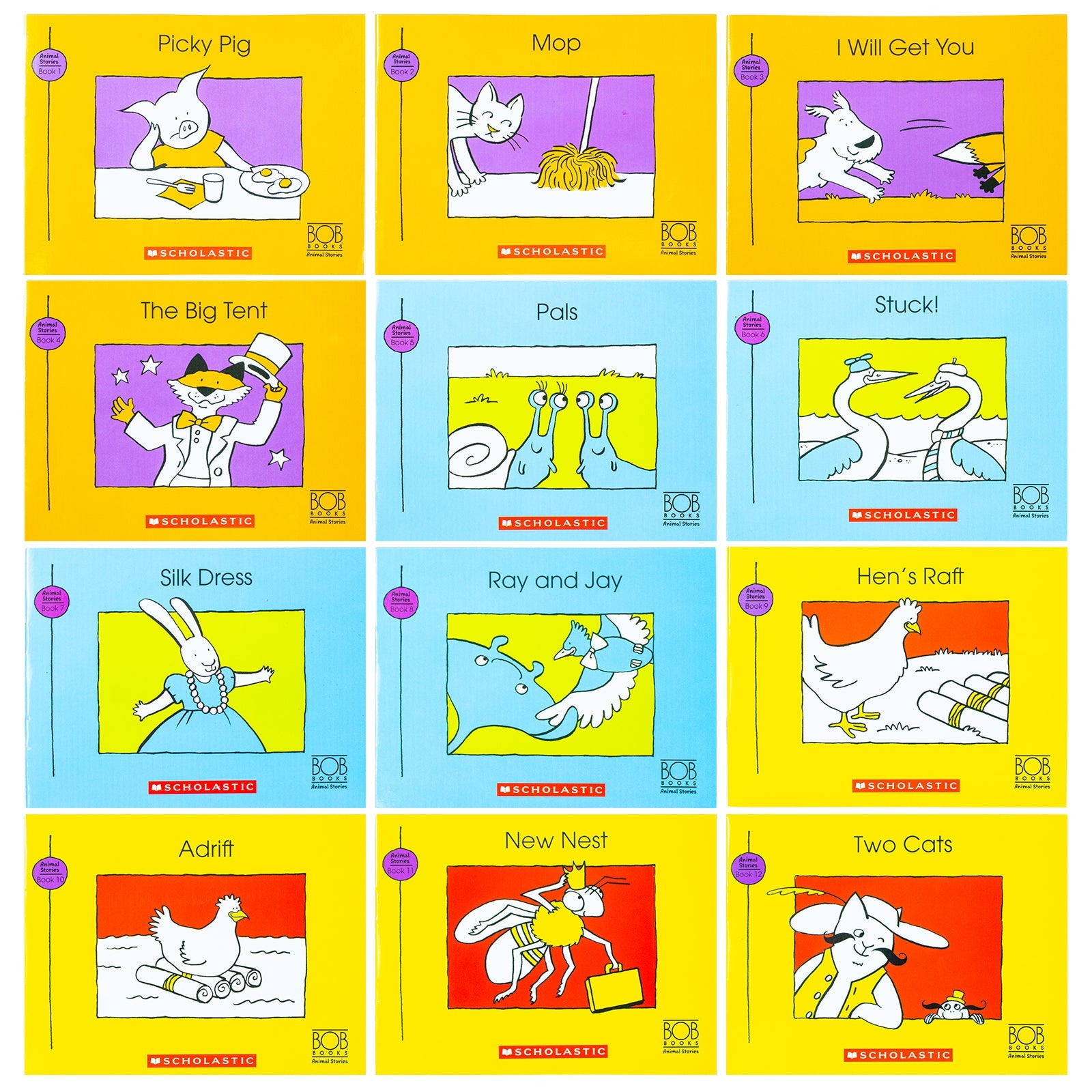 Bob Books Animal Stories (Stage 2: Emerging Reader) | 12 Early Reader Books for Kids | Phonics, Literacy, Fun Illustrated Educational Storybooks