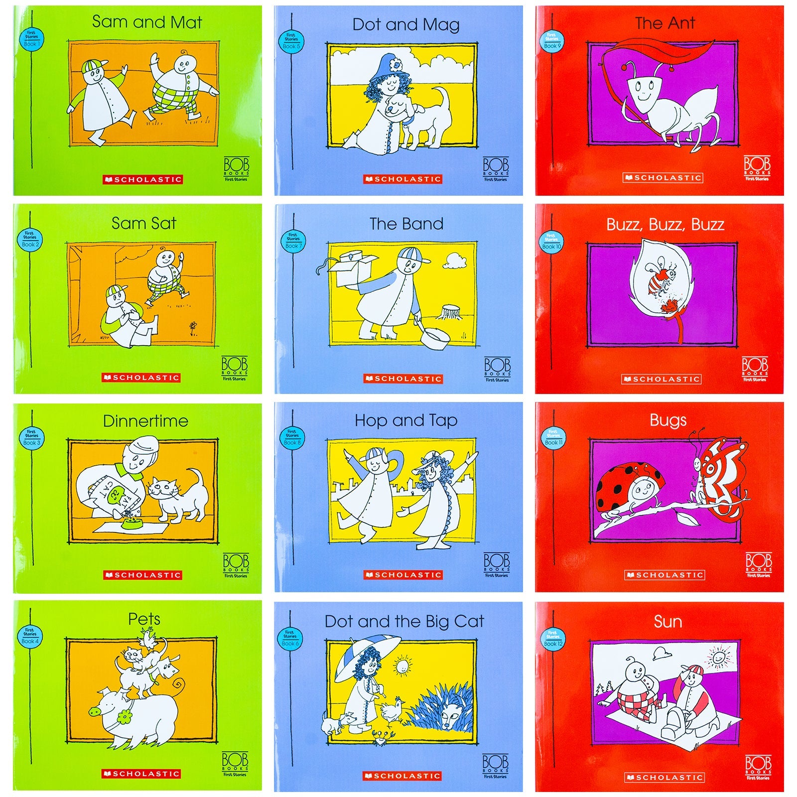 Bob Books: First Stories (Stage 1: Starting to Read) | 12-Book Set for Toddlers & Kids | Early Readers, Literacy, Fun Learning & Beginner Reading