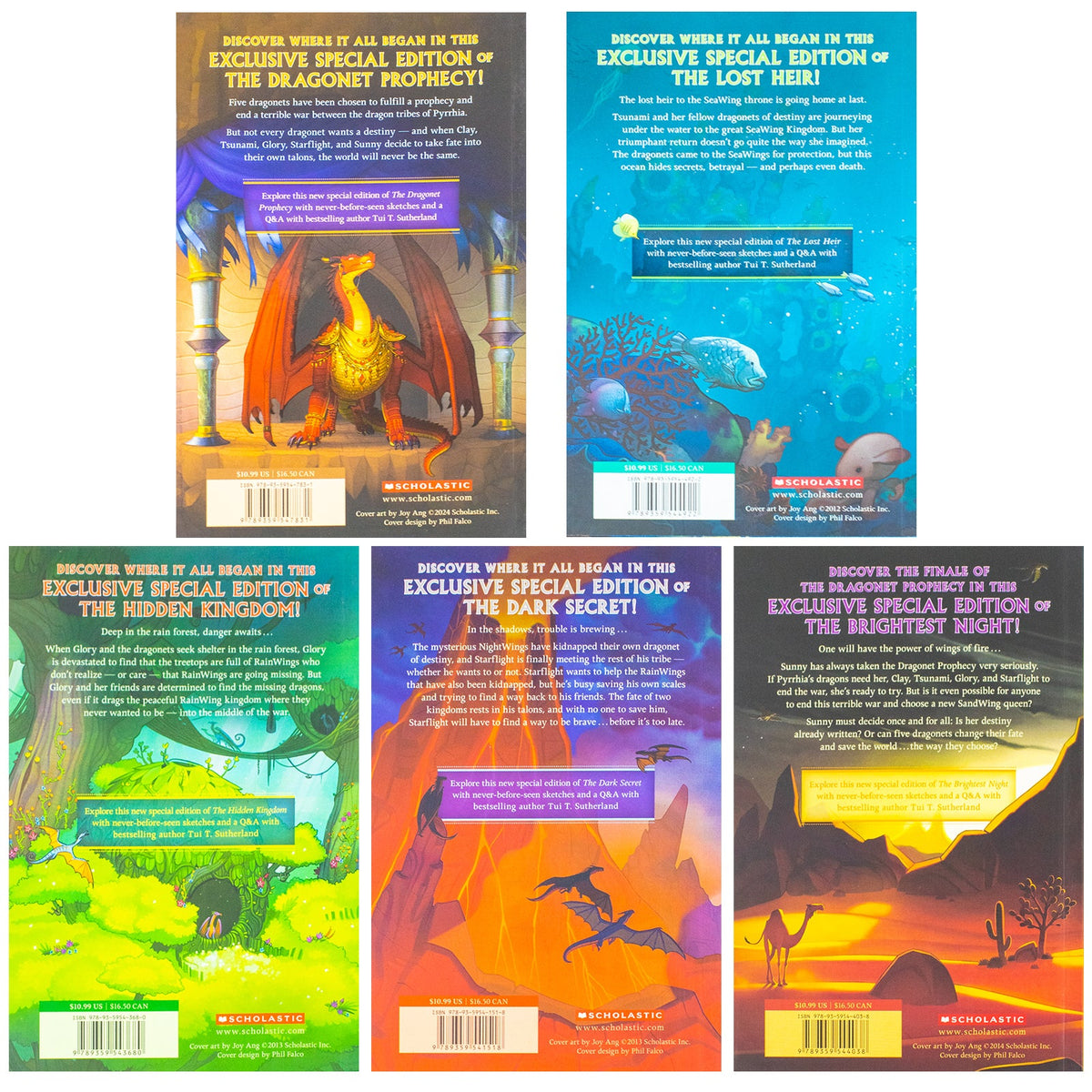 Wings of Fire Series Books 1-5 Special Edition Boxset by Tui T. Sutherland