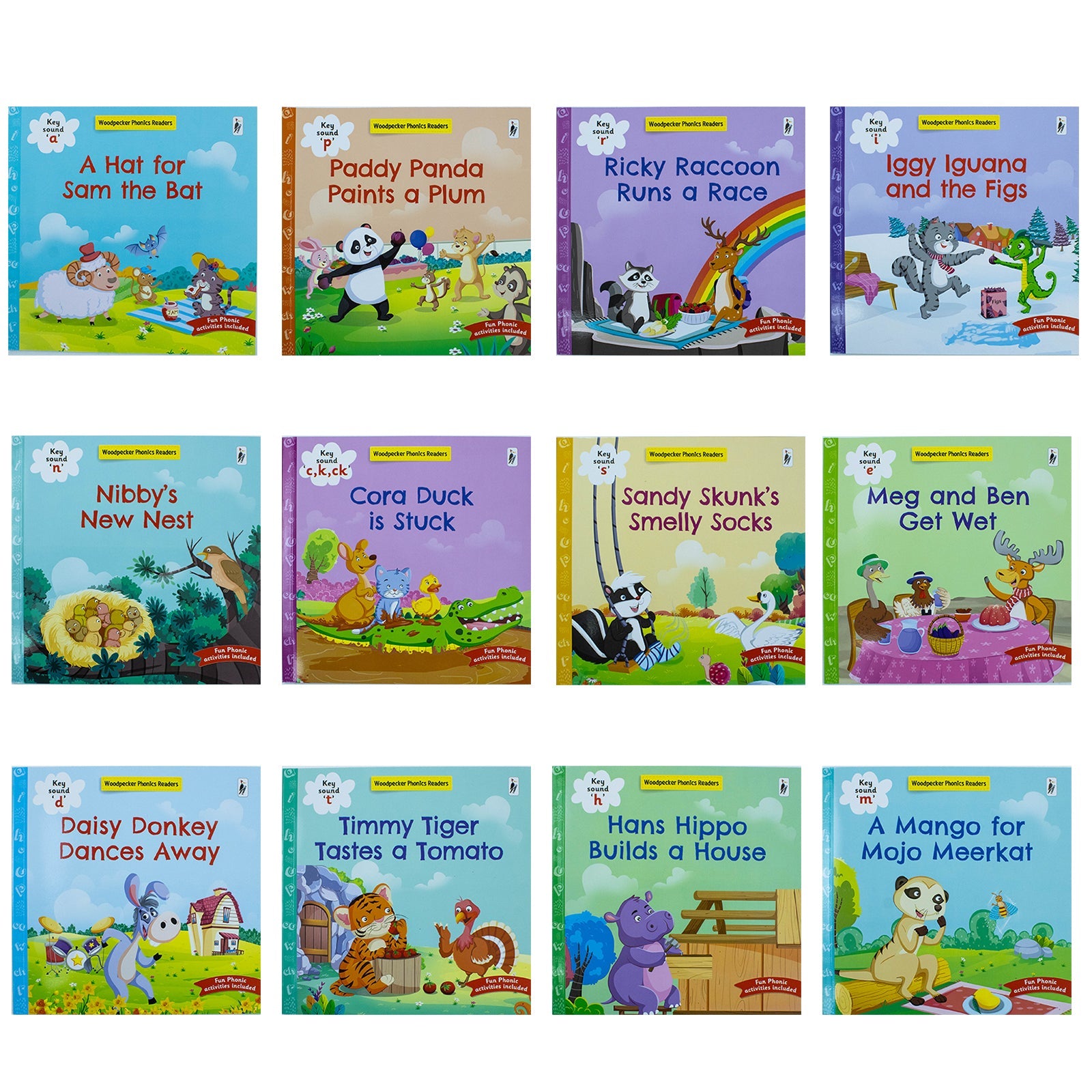 Learning Key Phonics Sounds 12 books set Level 1 Woodpecker Books