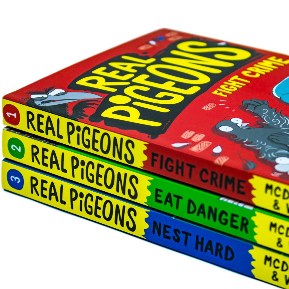 Real Pigeons Series by Andrew McDonald | 3 Book Children's Collection| Funny Adventure Stories for Kids |Fight Crime, Eat Danger & Nest Hard
