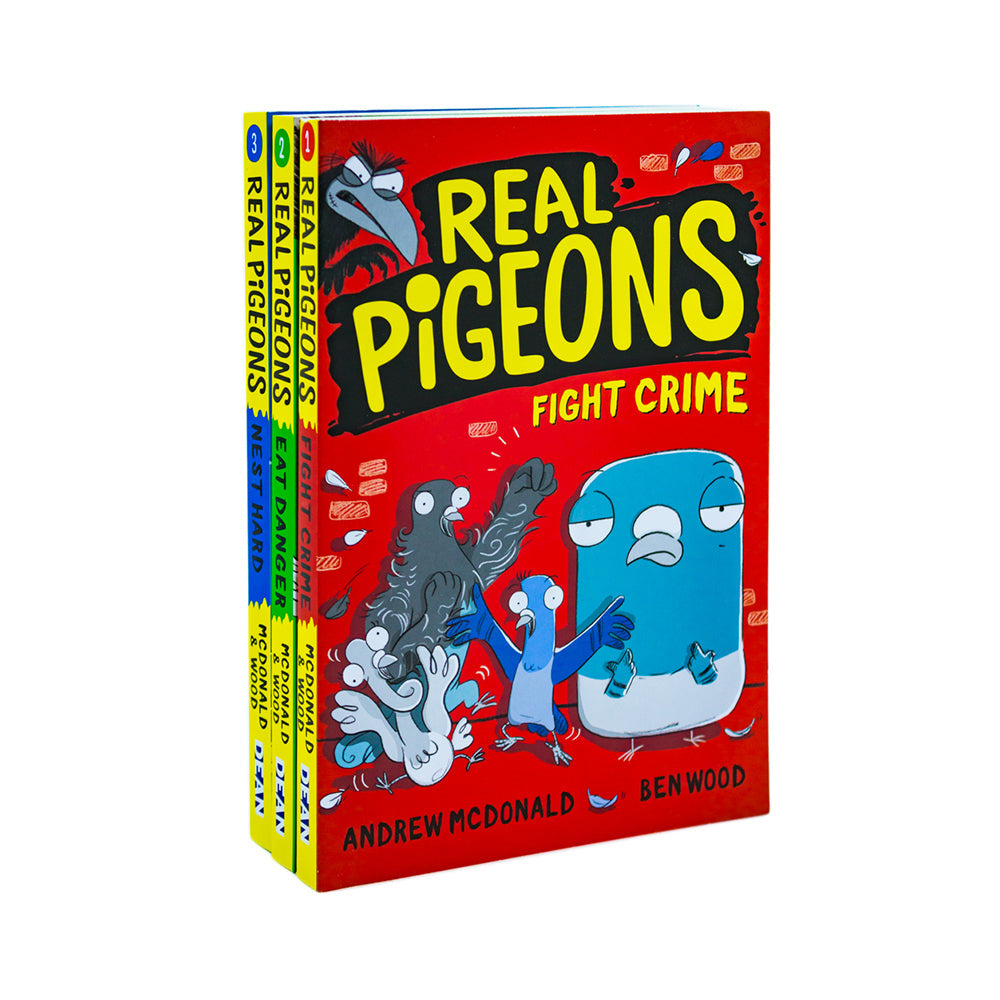 Real Pigeons Series by Andrew McDonald | 3 Book Children's Collection| Funny Adventure Stories for Kids |Fight Crime, Eat Danger & Nest Hard