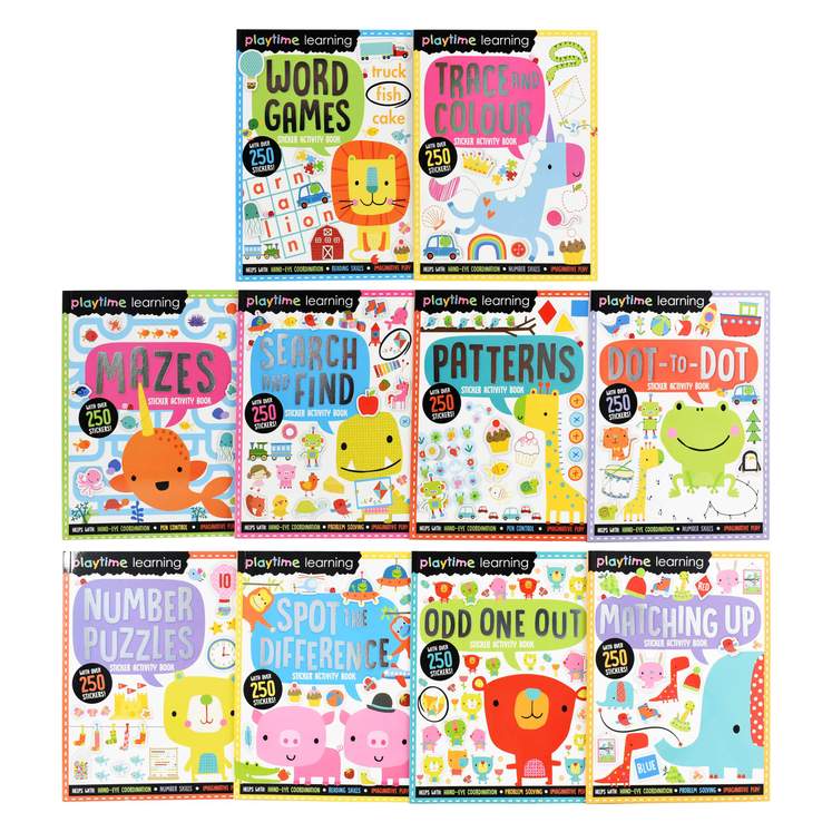 Playtime Learning Sticker Activity 10 Book Collection Set by Make Believe Ideas– Fun Educational Books for Toddlers,Preschool Learning & Creative Play