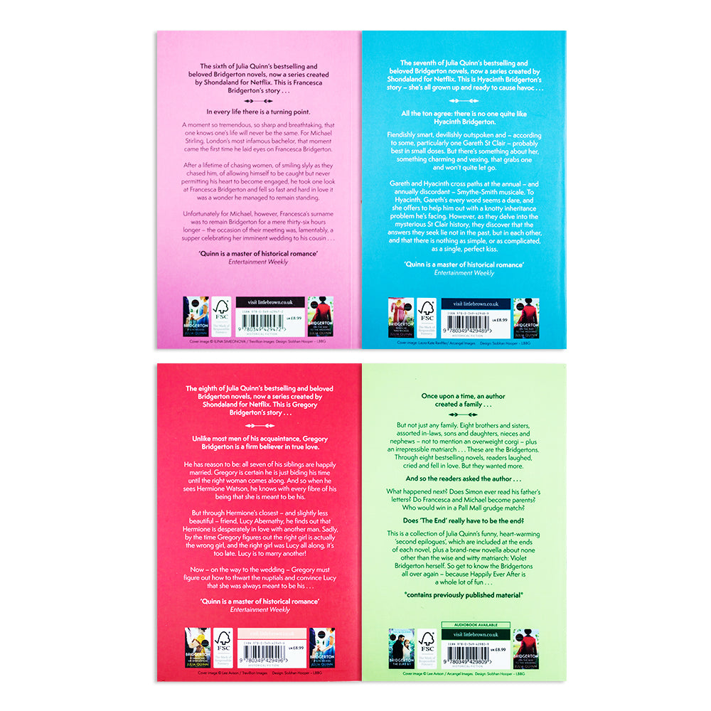 Julia Quinn Bridgerton Family Series 6-9 Collection 4 Books Set (When He Was Wicked, It's In His Kiss, On The Way To The Wedding, The Bridgertons: Happily Ever After)