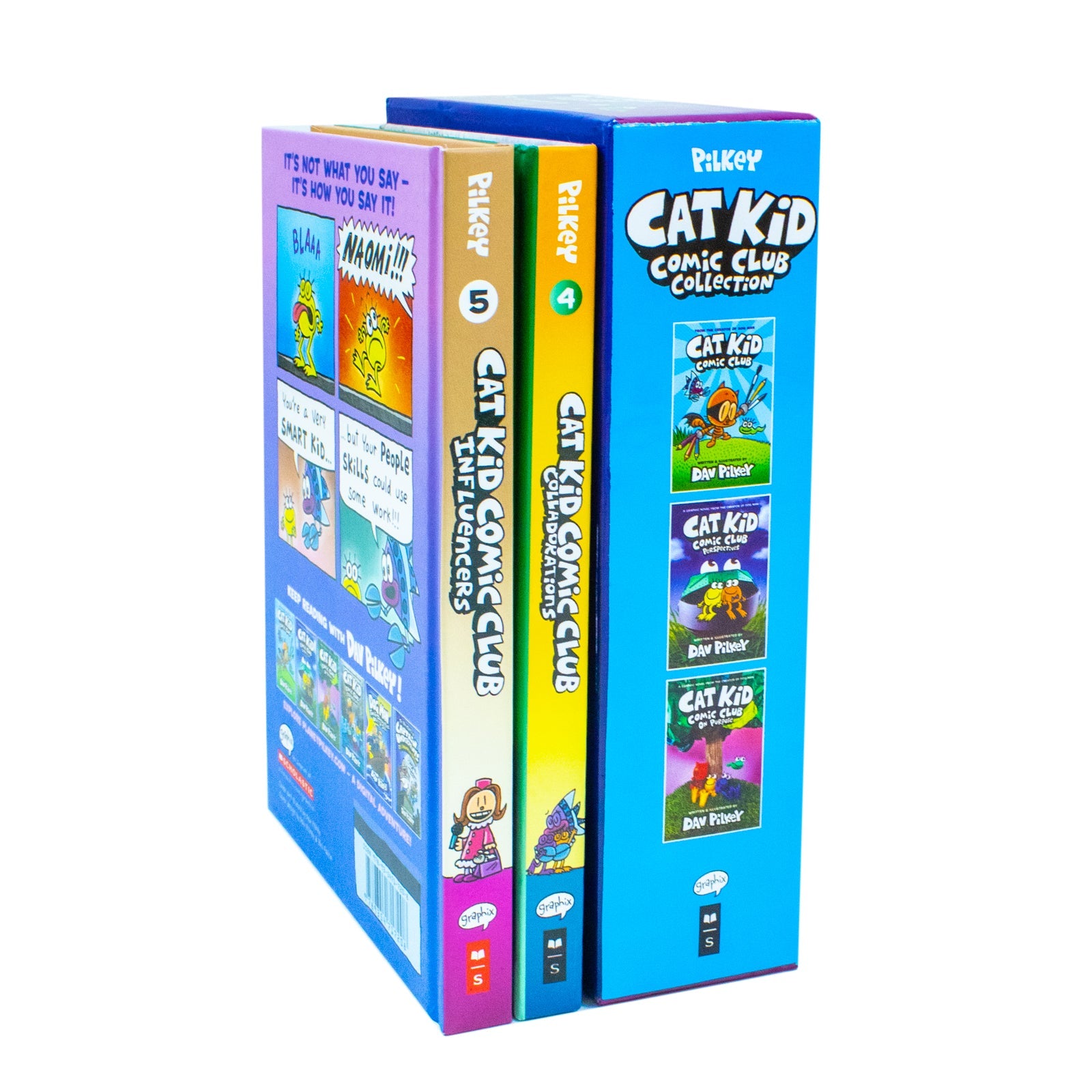 Cat Kid Comic Club Series Collection 5 Books Set By Dav Pilkey (Cat Kid Comic Club, Perspectives, On Purpose, Collaborations & Influencers)